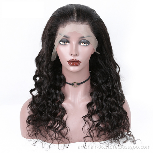 Mink Brazilian Virgin Human Cuticle Aligned Hair Pre Plucked Loose Deep Lace Front Wig For Black Women Wet And Wavy Hair Wig